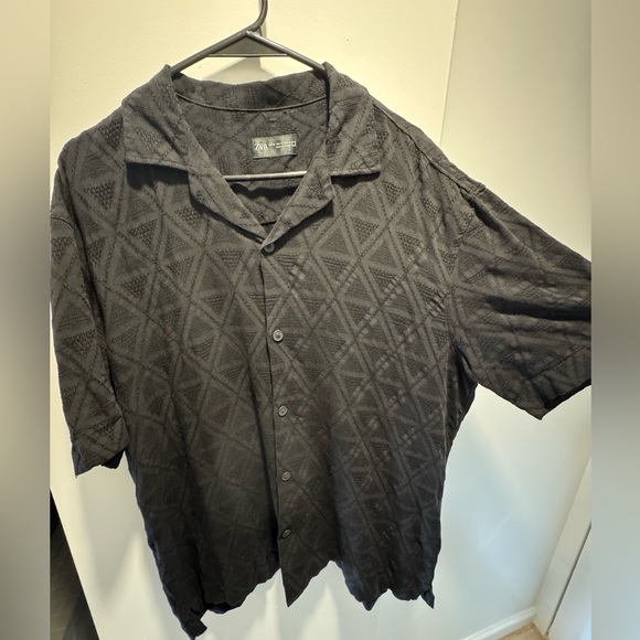 Zara Other - Zara Men's Black Textured short sleeve button up